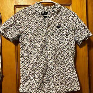 RVCA Slim Fit Floral Short Sleeve Button Down Shirt